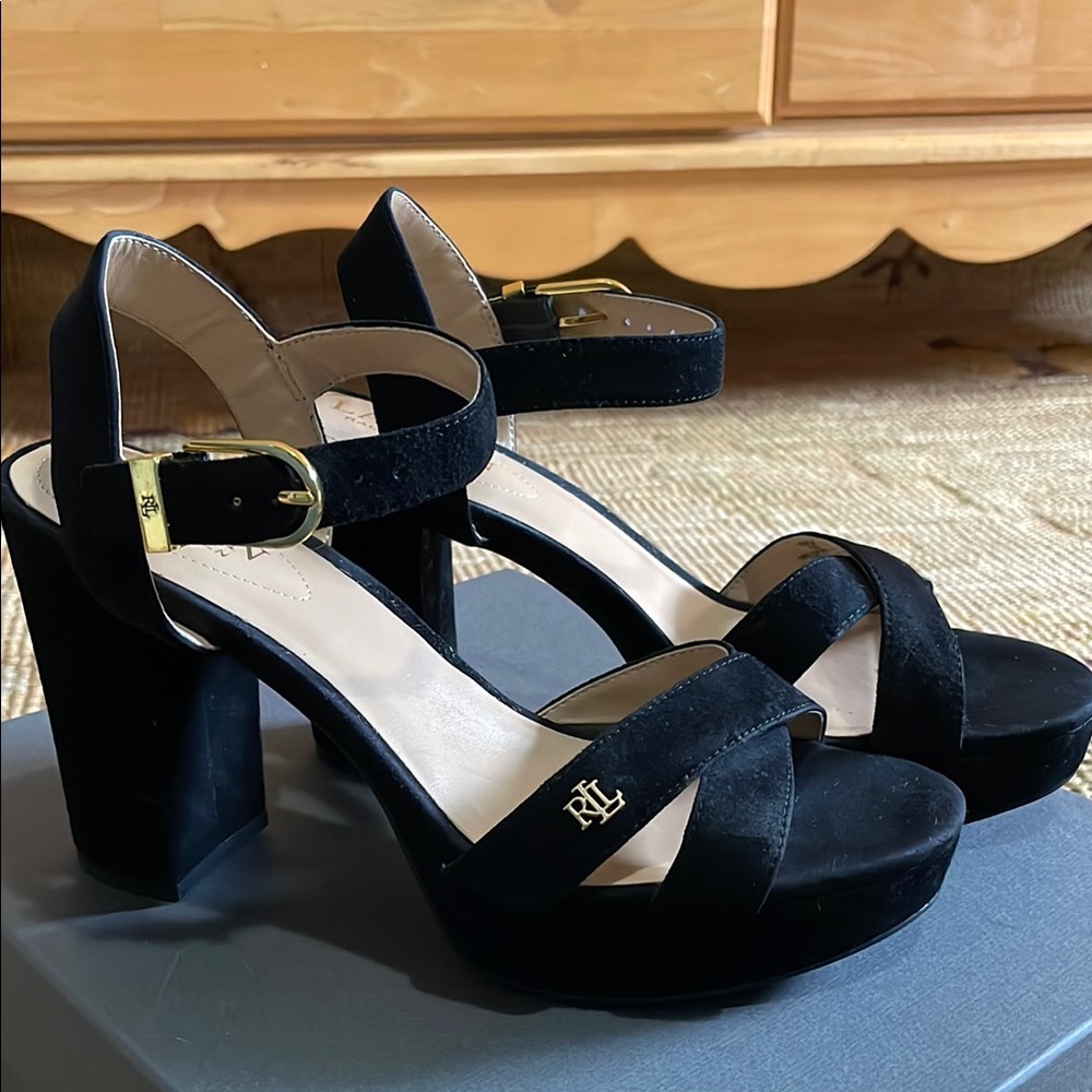 Ralph Lauren Women's Black Heeled Sandals
